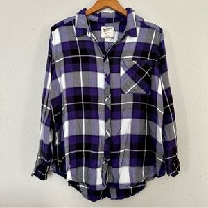 🦋 Arizona Jean Company Purple Flannel Boyfriend Fit Button Down XXL